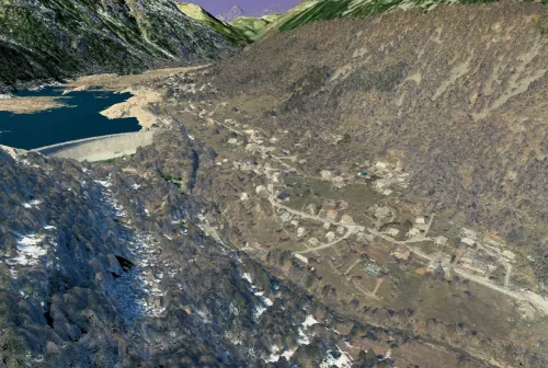 rendering valle e diga