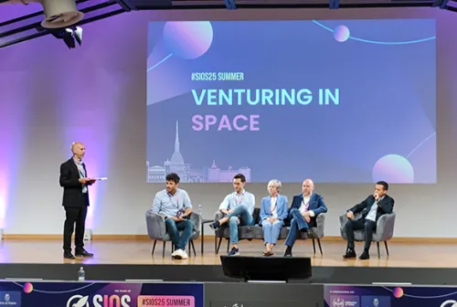 Giuseppe Scellato - coordinatore di Spoke 1 - sul palco a SIOS25